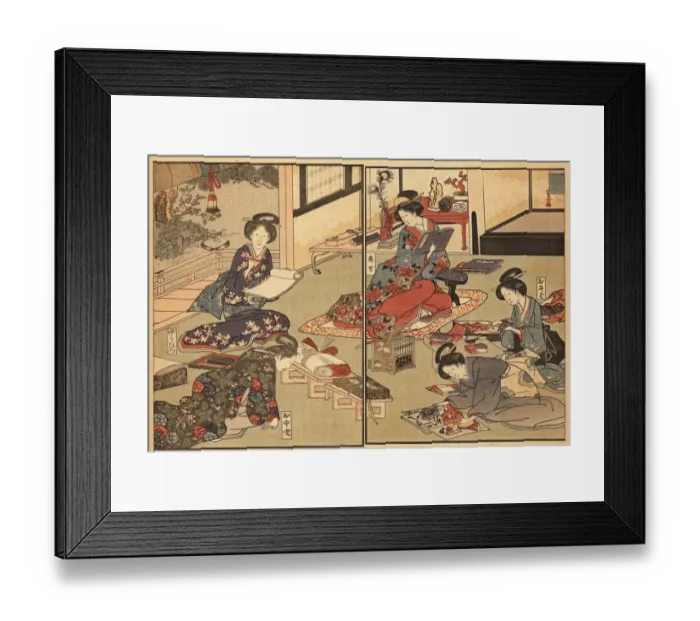 Framed Print : Wife of the elite samurai class relaxing Framed Print : Wife of the elite samurai class relaxing