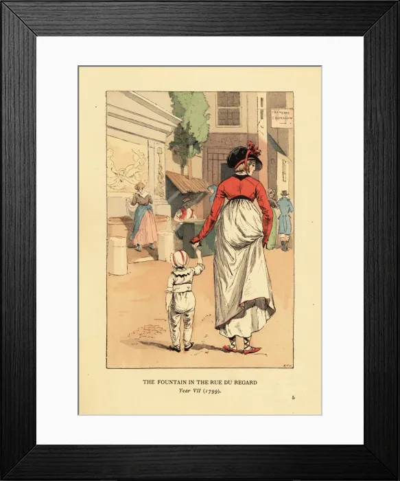 Framed Print : Woman and child in front of the Fountain of Leda, 1799