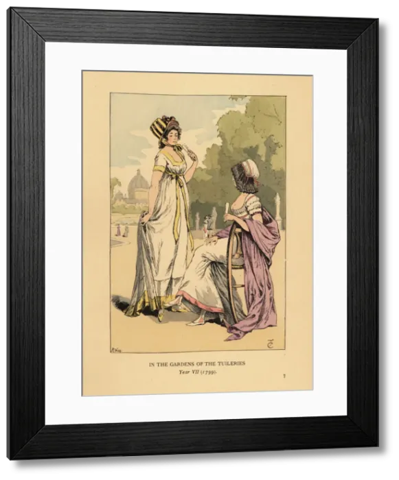 Framed Print : Fashionable women in the gardens of the Tuileries, 1799 Framed Print : Fashionable women in the gardens of the Tuileries, 1799