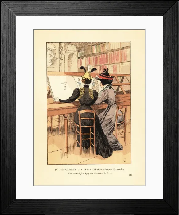 Framed Print : In the Cabinet des Estampes, Bibliotheque Nationale, 1897 Framed Print : In the Cabinet des Estampes, Bibliotheque Nationale, 1897