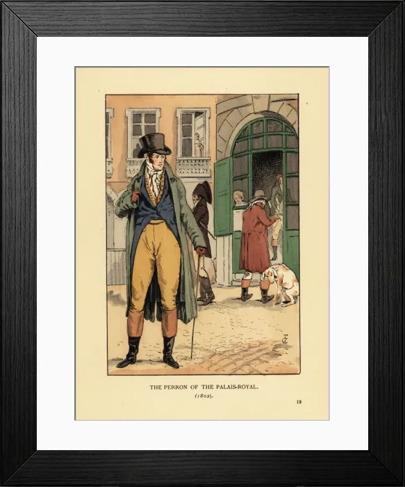 Framed Print : Fashionable man at the Passage du Perron, Palais Royal, 1802 Framed Print : Fashionable man at the Passage du Perron, Palais Royal, 1802