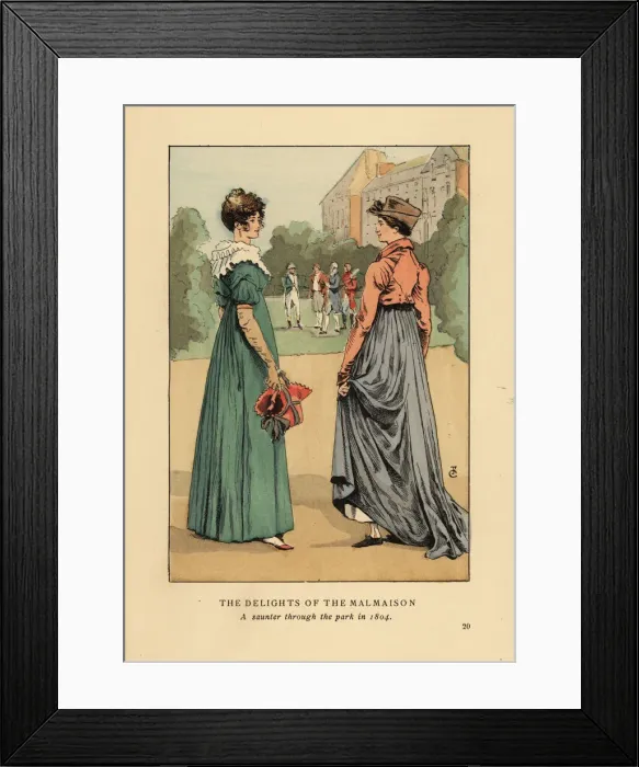 Framed Print : Fashionable women enjoying the delights of Malmaison, 1804 Framed Print : Fashionable women enjoying the delights of Malmaison, 1804