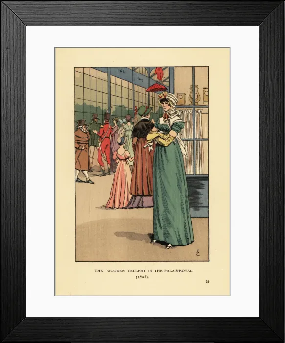 Framed Print : Woman in the Wooden Gallery in the Palais Royal, Paris, 1803 Framed Print : Woman in the Wooden Gallery in the Palais Royal, Paris, 1803