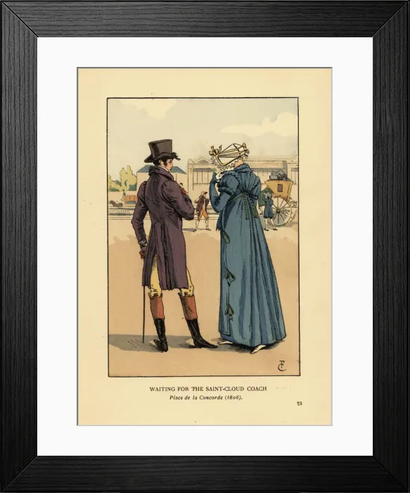 Framed Print : Couple waiting for a coach, Place de la Concorde Framed Print : Couple waiting for a coach, Place de la Concorde