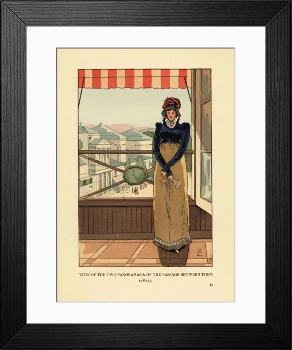 Framed Print : Woman at window overlooking the Panoramas, Paris, 1810 Framed Print : Woman at window overlooking the Panoramas, Paris, 1810