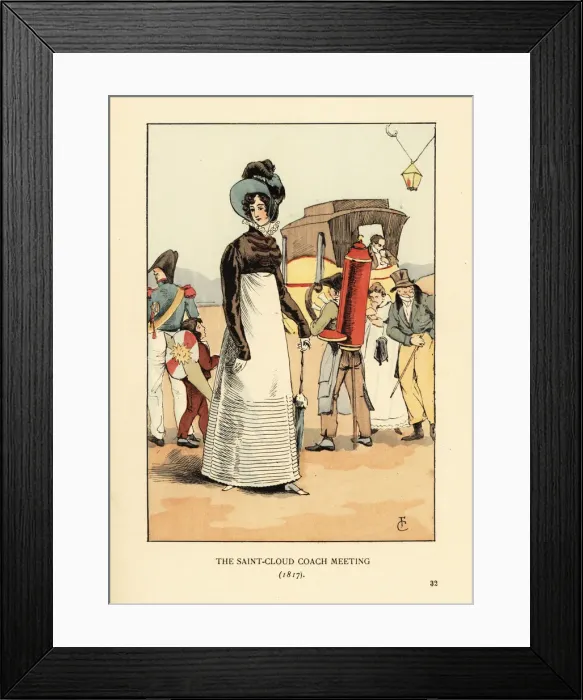 Framed Print : Woman waiting for the Saint Cloud stage coach, 1817 Framed Print : Woman waiting for the Saint Cloud stage coach, 1817