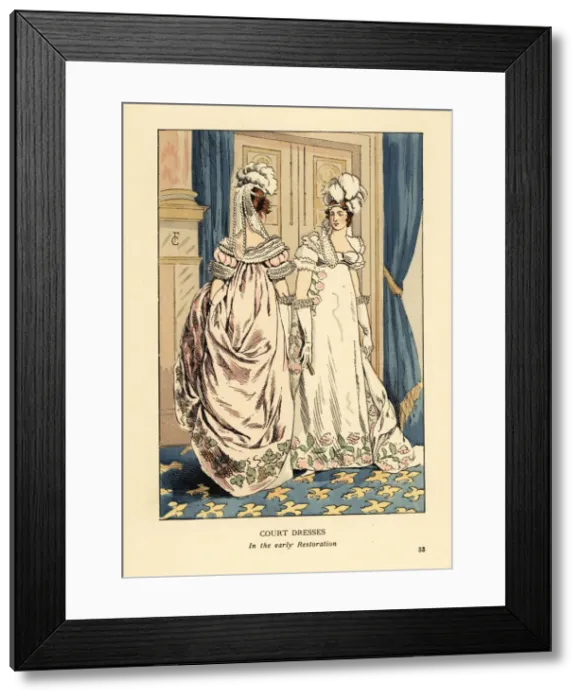 Framed Print : Court dresses in the early Restoration, Paris Framed Print : Court dresses in the early Restoration, Paris
