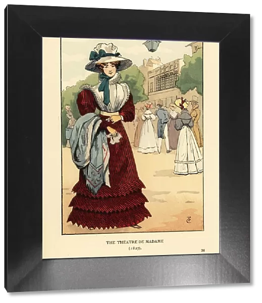 Woman outside the Theatre du Gymnase, Paris, 1827