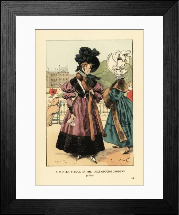 Framed Print : A winter stroll in the Luxembourg Gardens, 1830 Framed Print : A winter stroll in the Luxembourg Gardens, 1830