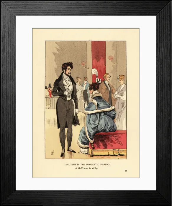Framed Print : Fashionable couple at a ball, Paris, 1834 Framed Print : Fashionable couple at a ball, Paris, 1834