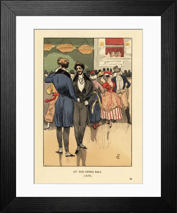 Framed Print : Two gentlemen at the Opera Ball, 1835 Framed Print : Two gentlemen at the Opera Ball, 1835