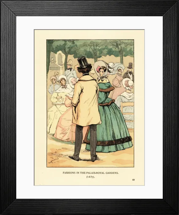 Framed Print : Fashions in the Palais-Royal Gardens, 1837 Framed Print : Fashions in the Palais-Royal Gardens, 1837
