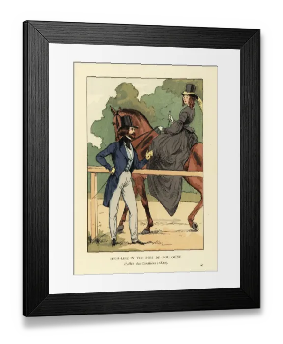 Framed Print : High life in the Bois de Boulogne, l allee des cavaliers Framed Print : High life in the Bois de Boulogne, l allee des cavaliers