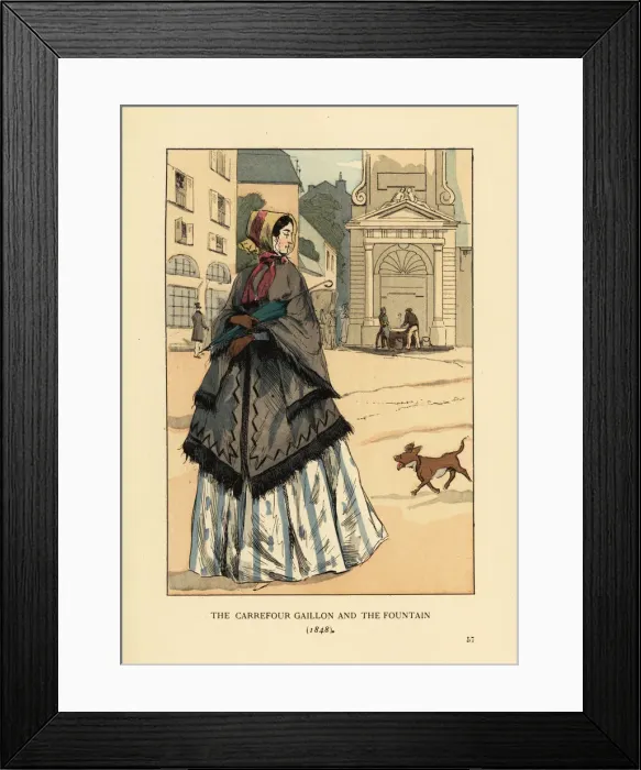 Framed Print : The carrefour Gaillon and the fountain, 1848 Framed Print : The carrefour Gaillon and the fountain, 1848