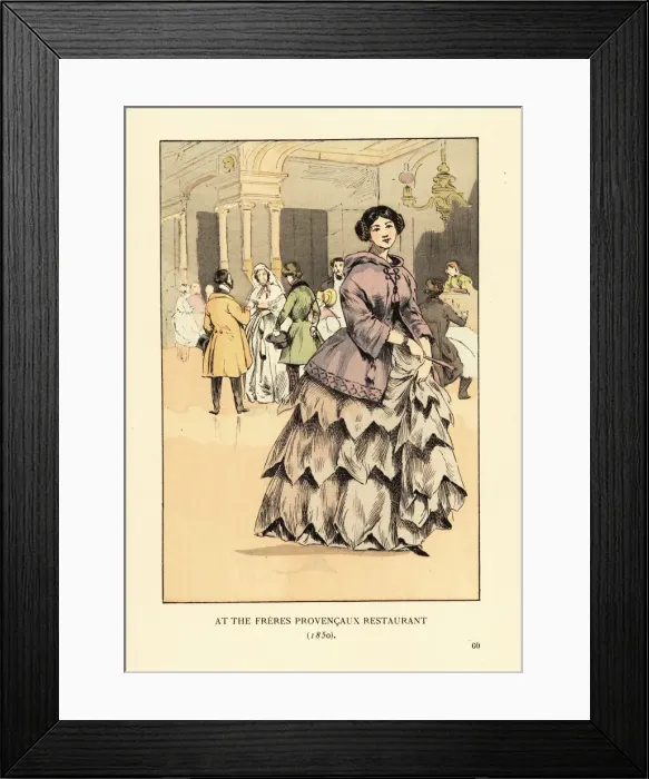 Framed Print : Woman at the Freres Provencaux Restaurant, Paris, 1850 Framed Print : Woman at the Freres Provencaux Restaurant, Paris, 1850