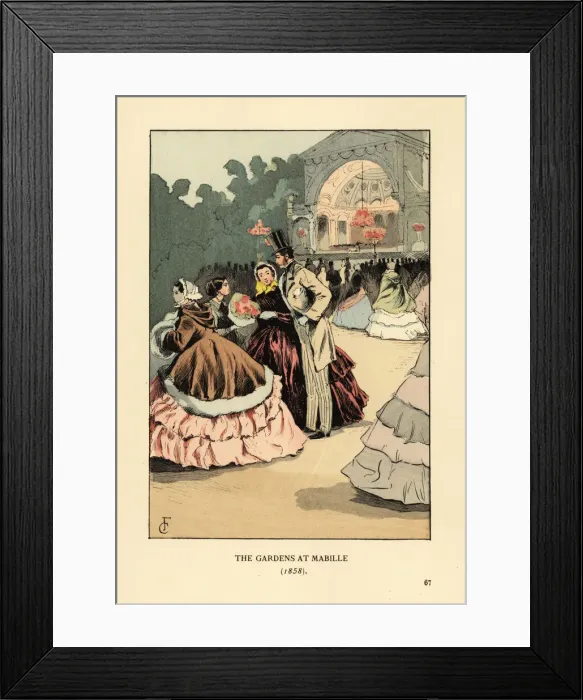Framed Print : Fashionable people at the outdoor dance at Jardin Mabille