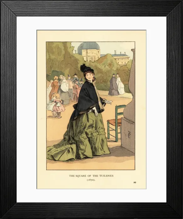 Framed Print : Fashionable woman in the Square of the Tuileries, 1870 Framed Print : Fashionable woman in the Square of the Tuileries, 1870