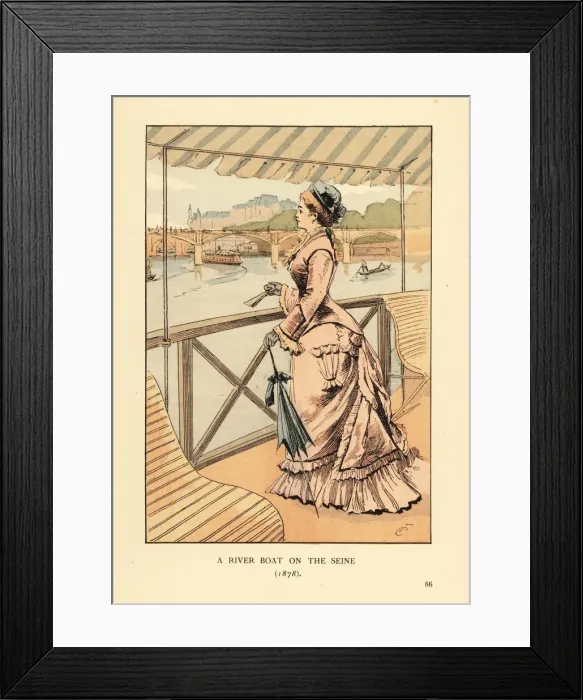 Framed Print : A river boat on the Seine, 1878