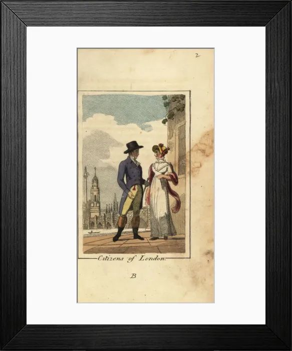 Framed Print : Citizens on London near Westminster Bridge, 1818 Framed Print : Citizens on London near Westminster Bridge, 1818