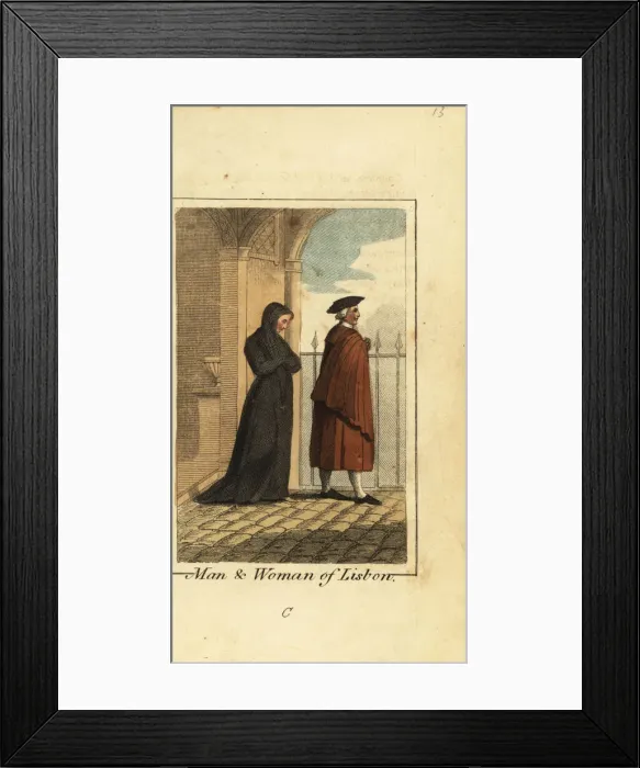Framed Print : Man and woman of Lisbon, Portugal, 1818 Framed Print : Man and woman of Lisbon, Portugal, 1818