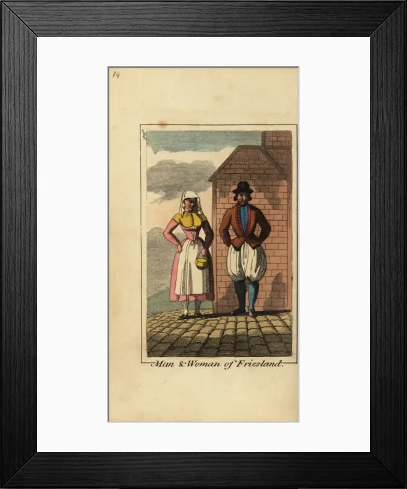 Framed Print : Man and woman of Friesland, Holland, 1818 Framed Print : Man and woman of Friesland, Holland, 1818