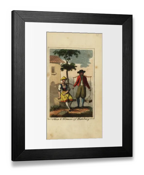Framed Print : Man and woman of Hamburg, Germany, 1818 Framed Print : Man and woman of Hamburg, Germany, 1818