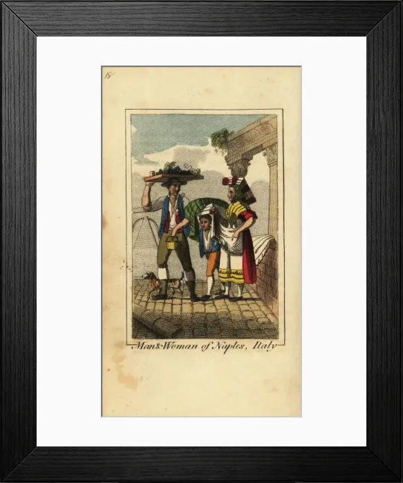 Framed Print : Man and woman of Naples, Italy, 1818 Framed Print : Man and woman of Naples, Italy, 1818