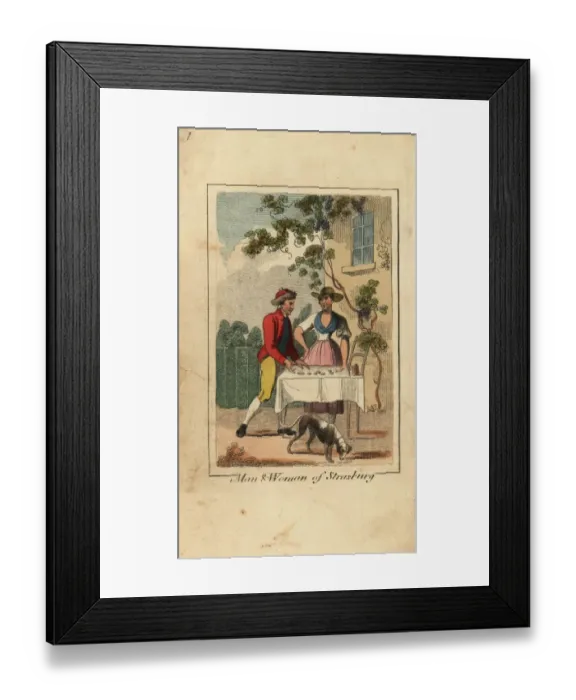 Framed Print : Man and woman of Strasbourg, Alsace, France, 1818 Framed Print : Man and woman of Strasbourg, Alsace, France, 1818