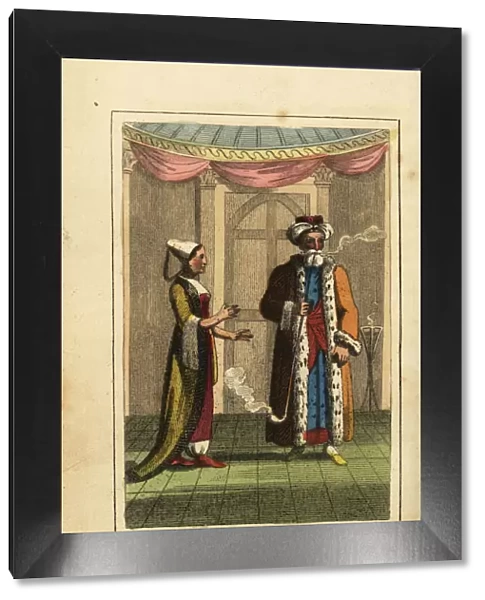 Man and woman of Constantinople, Ottoman Empire, 1818