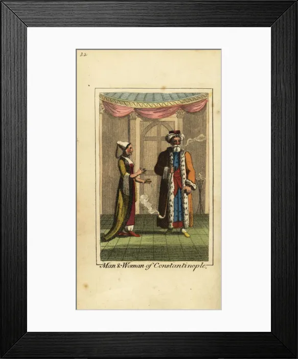 Framed Print : Man and woman of Constantinople, Ottoman Empire, 1818 Framed Print : Man and woman of Constantinople, Ottoman Empire, 1818