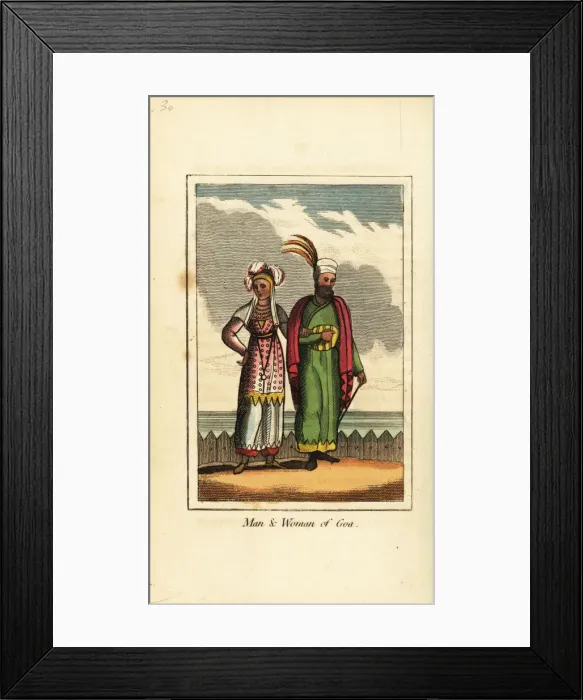 Framed Print : Man and woman of Goa, India, 1818 Framed Print : Man and woman of Goa, India, 1818