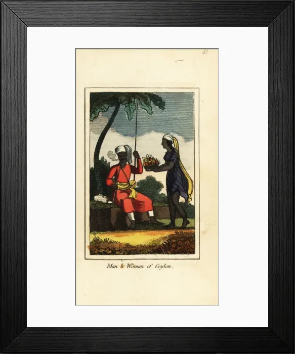 Framed Print : Man and woman of Ceylon (Sri Lanka), 1818 Framed Print : Man and woman of Ceylon (Sri Lanka), 1818