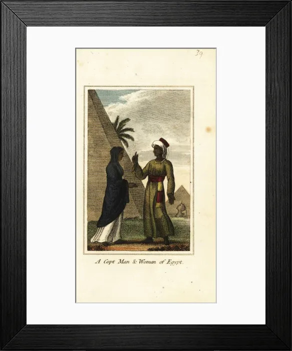 Framed Print : A Copt man and woman of Egypt, 1818 Framed Print : A Copt man and woman of Egypt, 1818