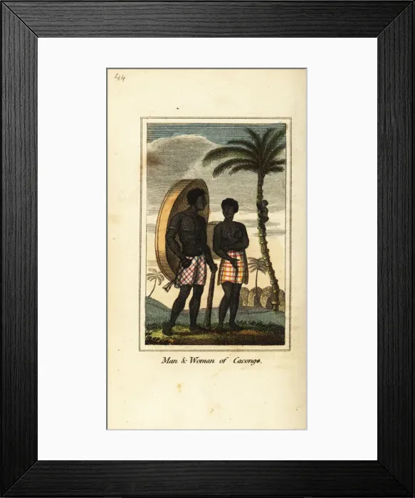 Framed Print : Man and woman of Cacongo, on the coast of Loango, 1818 Framed Print : Man and woman of Cacongo, on the coast of Loango, 1818