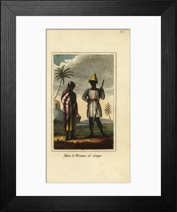 Framed Print : Man and woman of Congo, Africa, 1818 Framed Print : Man and woman of Congo, Africa, 1818
