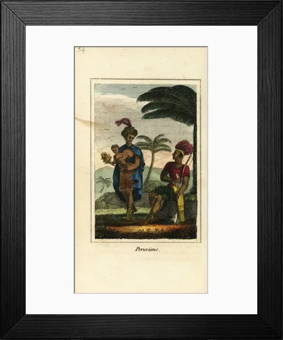 Framed Print : Peruvians or Inca people, 1818