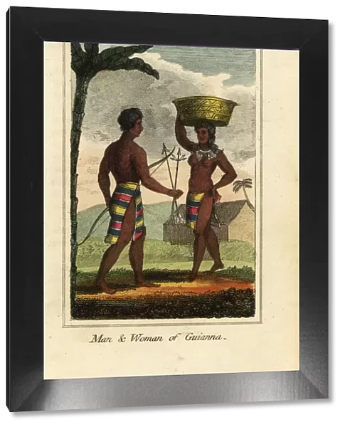 Man and woman of Guianna or Guyana, South America, 1818