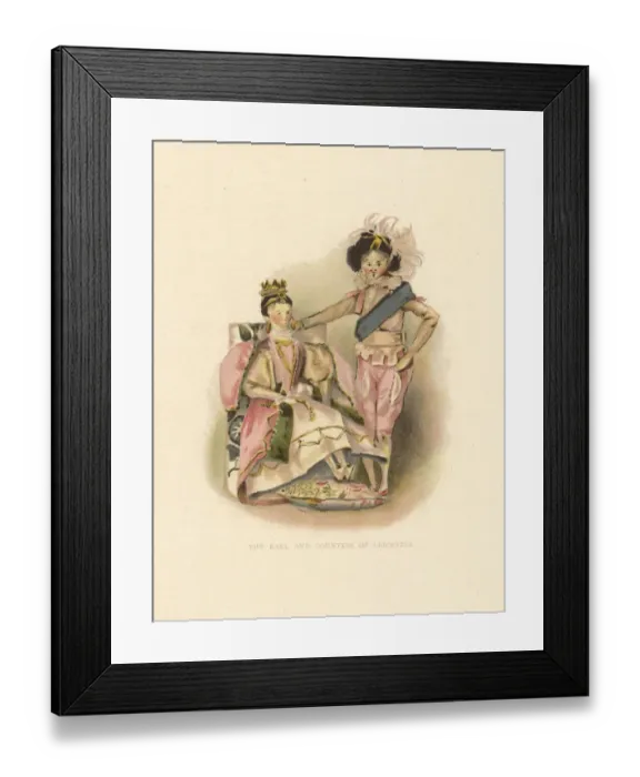 Framed Print : The Earl and Countess of Leicester dressed by Princess Framed Print : The Earl and Countess of Leicester dressed by Princess