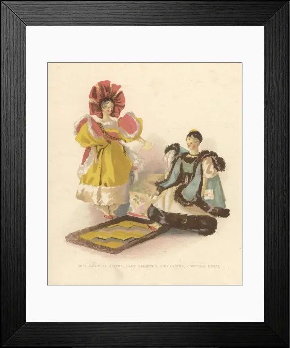 Framed Print : Dolls of Miss Cawse in the roles of Fatima and Cestra Framed Print : Dolls of Miss Cawse in the roles of Fatima and Cestra