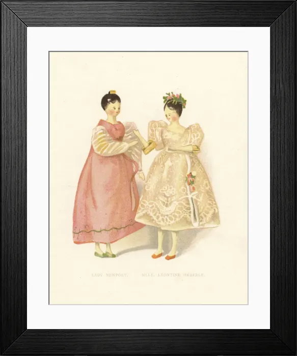 Framed Print : Dolls of courtier Lady Newport and ballerina Leontine Framed Print : Dolls of courtier Lady Newport and ballerina Leontine