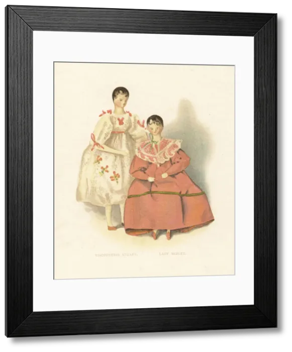 Framed Print : Dolls of courtiers Viscountess Stuart and Lady Sedley Framed Print : Dolls of courtiers Viscountess Stuart and Lady Sedley