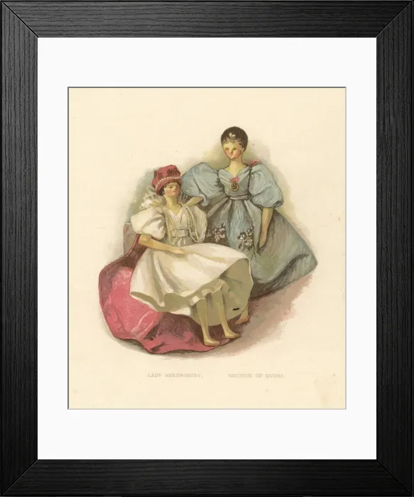 Framed Print : Dolls of courtiers Lady Shrewsbury and the Duchess of Guido