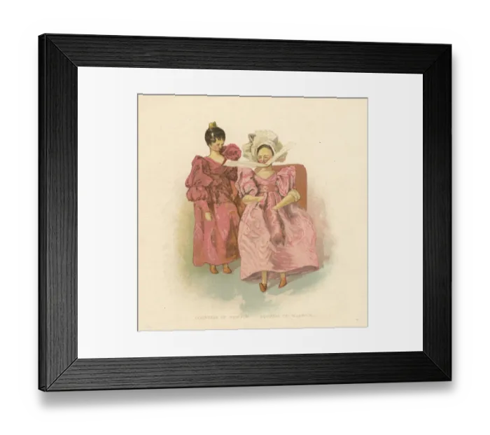 Framed Print : Dolls of courtiers dressed by Princess Victoria Framed Print : Dolls of courtiers dressed by Princess Victoria