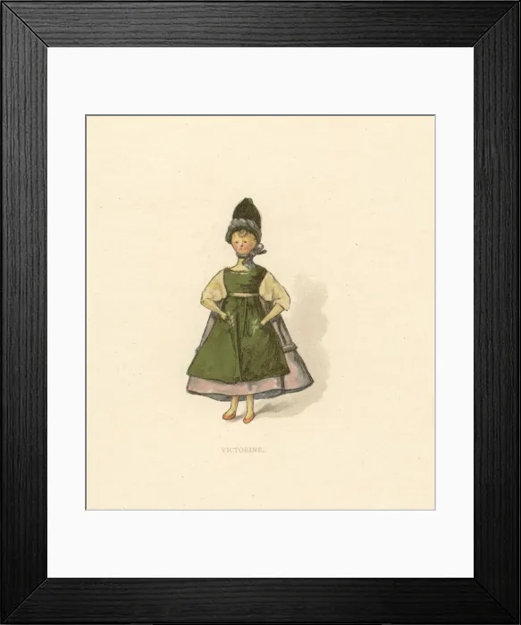 Framed Print : Doll representing a girl Victorine with her hands Framed Print : Doll representing a girl Victorine with her hands