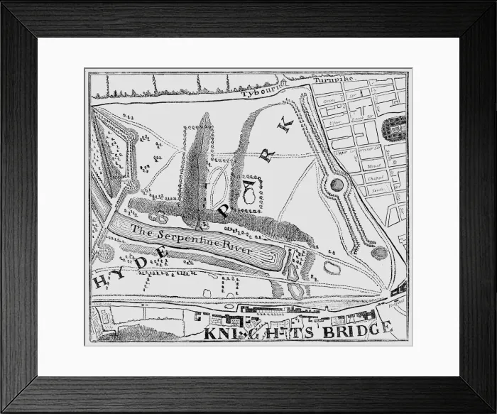Framed Print : Hyde Park map Framed Print : Hyde Park map
