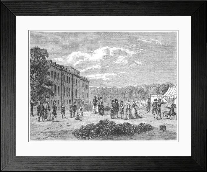 Framed Print : Encampment at Montagu House Framed Print : Encampment at Montagu House