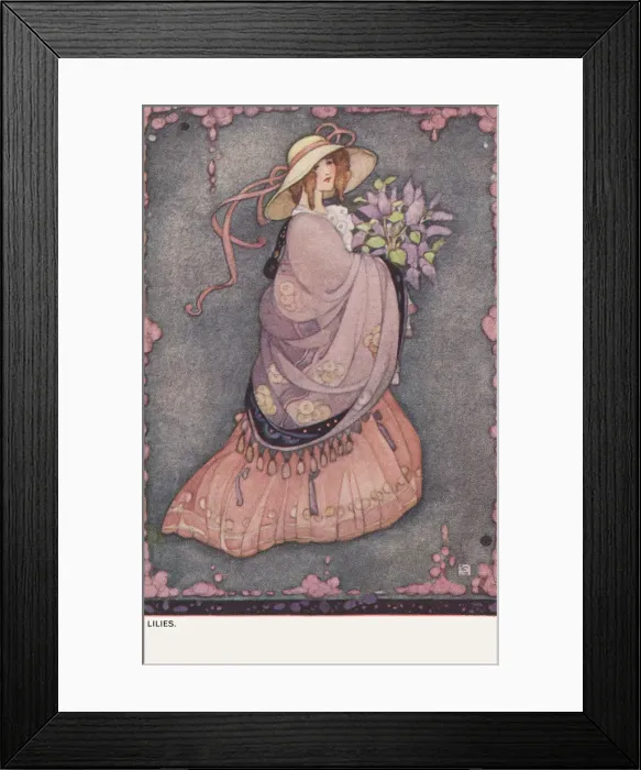 Framed Print : Young lady with lilies Framed Print : Young lady with lilies