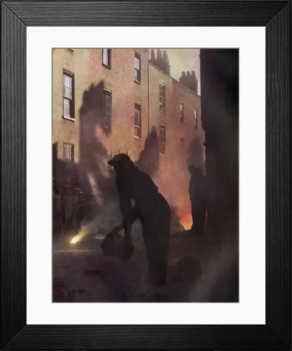 Framed Print : Fighting incendiary bombs in the street