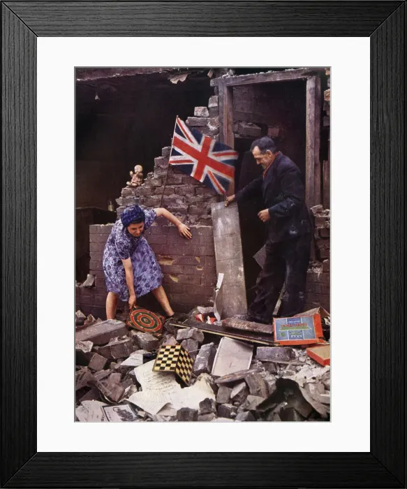 Framed Print : A Father and Daughter saving their belongings
