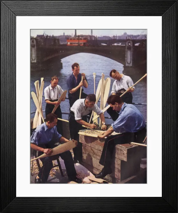 Framed Print : Paddles for Rescue Dinghies made by River Fire Service Men Framed Print : Paddles for Rescue Dinghies made by River Fire Service Men